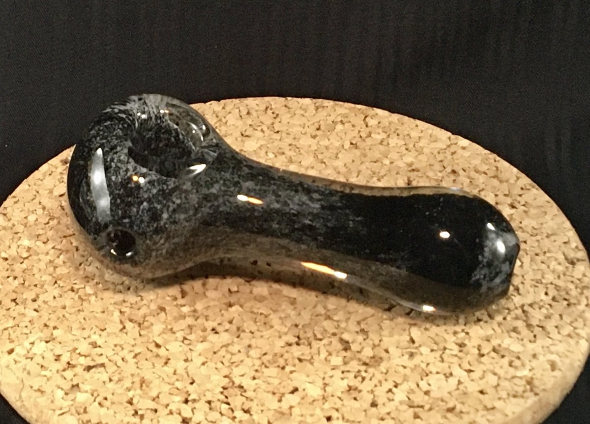 Black and Grey Frit Hand Pipe - SGS - SGS