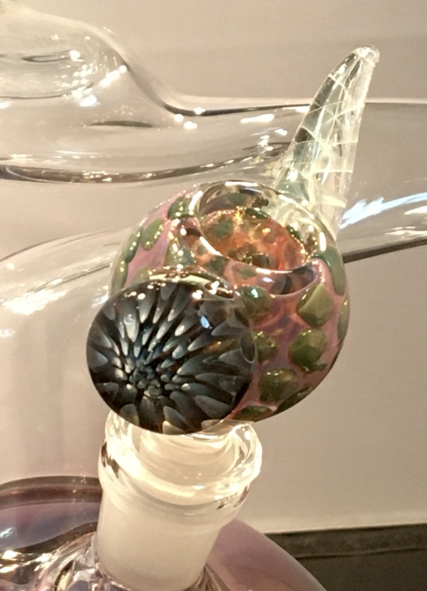 Gold Fumed x bend Bubble Base Bong - SGS - Oregon Glass