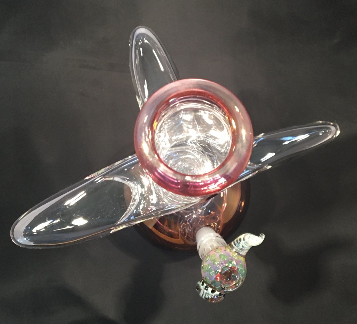 15 Inch Gold Fumed 3 bend Bubble Base Water Pipe Smokers Gift SGS