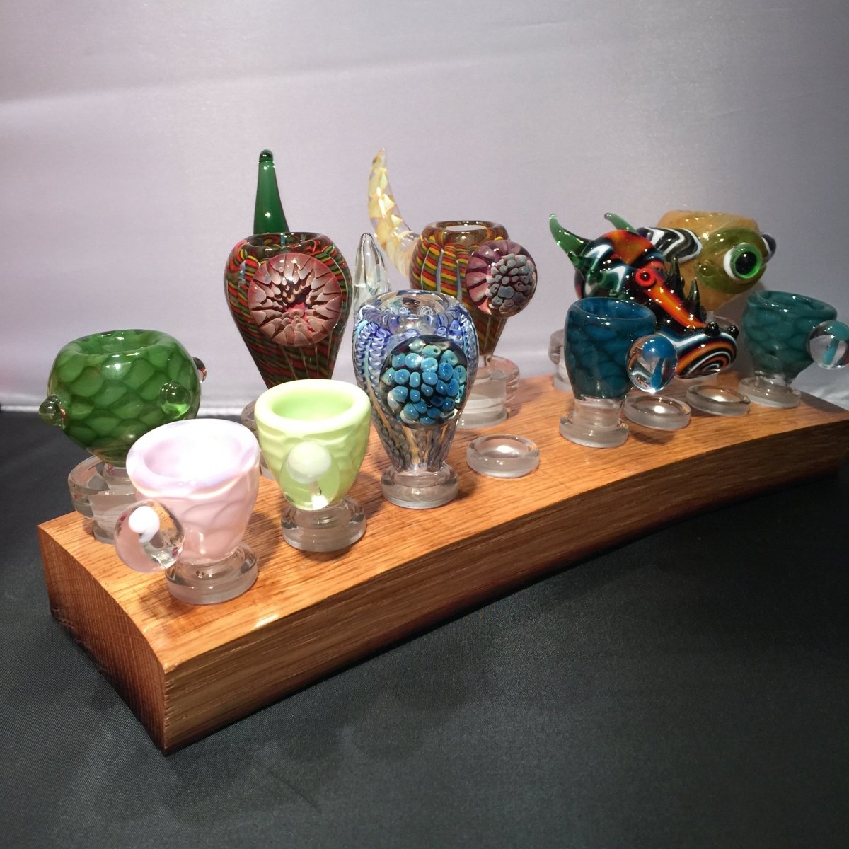 Oak Wine Stave 13 Position Slide Stand - SGS - SGS