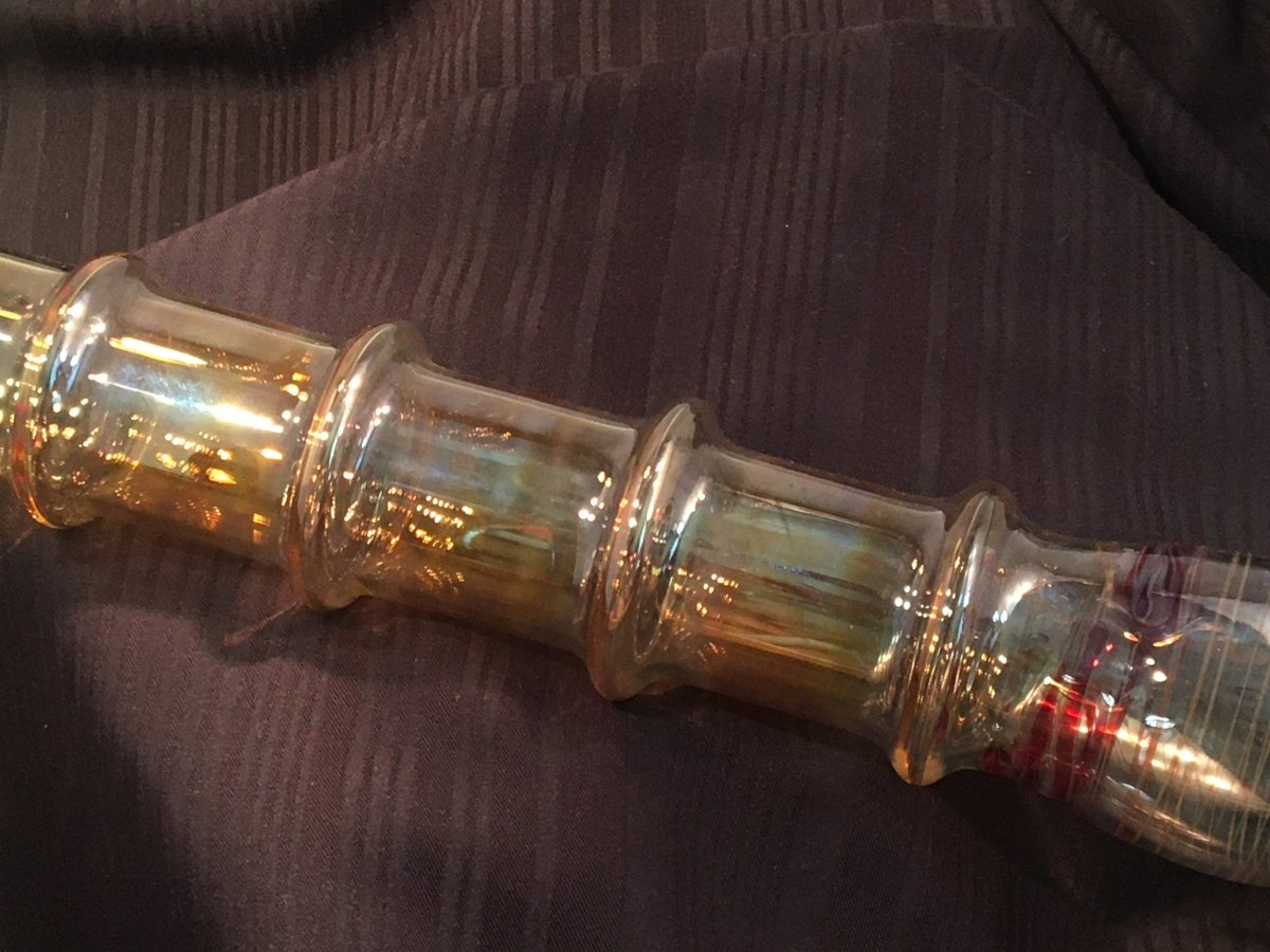 XXL Spoon Pipe - Clear with Red Stripes - SGS - SGS