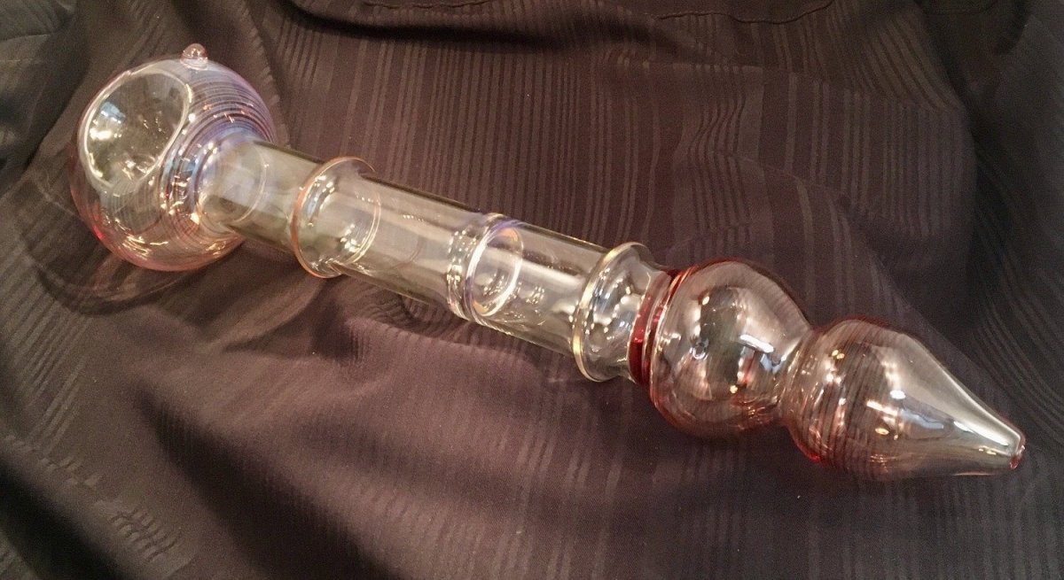 XXL Spoon Pipe - Fumed with Red Striping - SGS - SGS