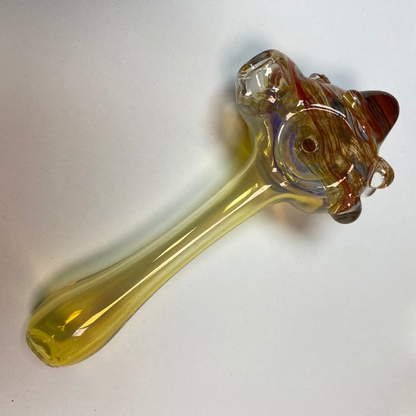 Backwoods Glass 5" Silver Fumed Hand Pipe – Red/Amber Wrap & Rake