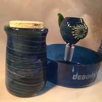 14mm Midnight Sky Slide with a Fumed Cobalt Glass Canister Gift Pack - SGS - The Breakfast Bowl