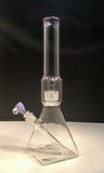 15" Pyramid Base Water Pipe with Purple Accents - SGS - Unbranded
