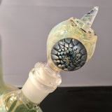 18" Tall 4 Bend Silver Fumed Bubble Base Bong - SGS - Oregon Glass