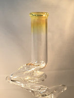 18" Tall 4 Bend Silver Fumed Bubble Base Bong - SGS - Oregon Glass