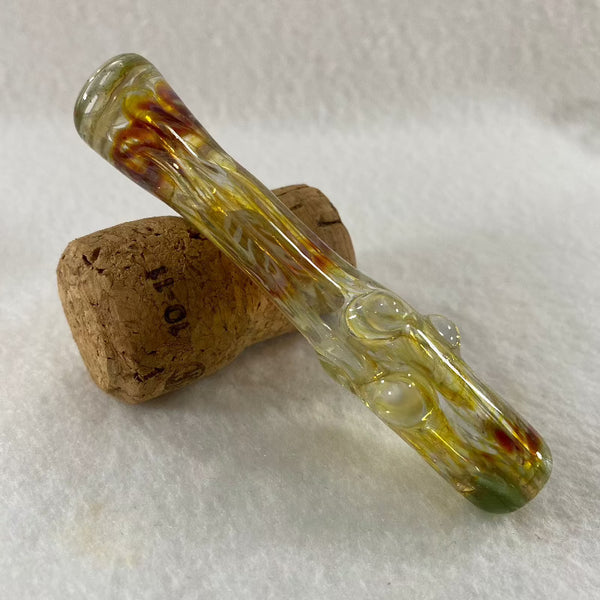 Amber with Red Frit Chillum