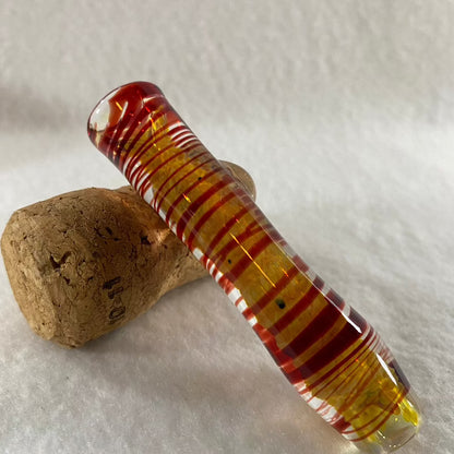 Red and Amber Spiral Chillum