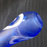 Blue Multi Hole Sandblasted "Z" Hand Pipe With Built-in Ash Control - SGS - SGS