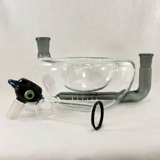Breakfast Bowl Pipe with Charcoal Accents - SGS - SGS
