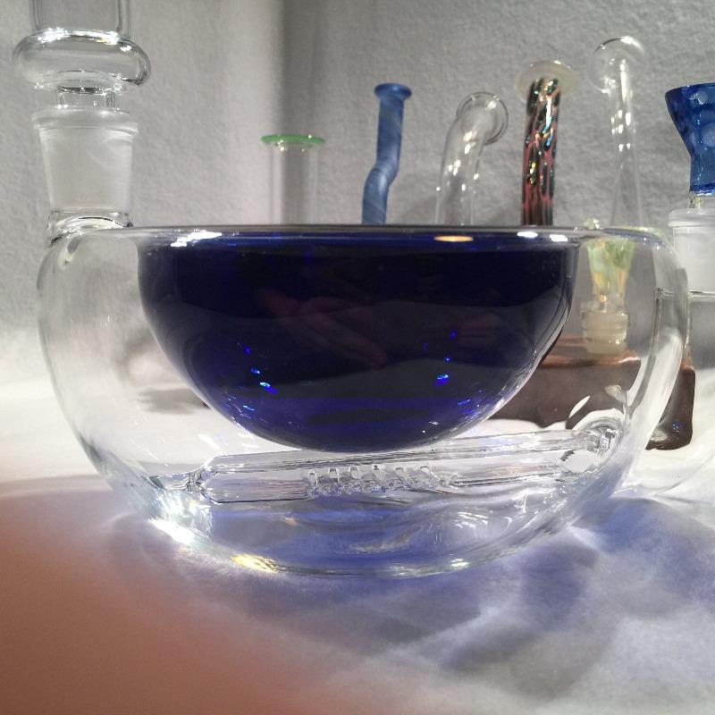 Breakfast Bowl Pipe with Cobalt Accent - SGS - The Breakfast Bowl