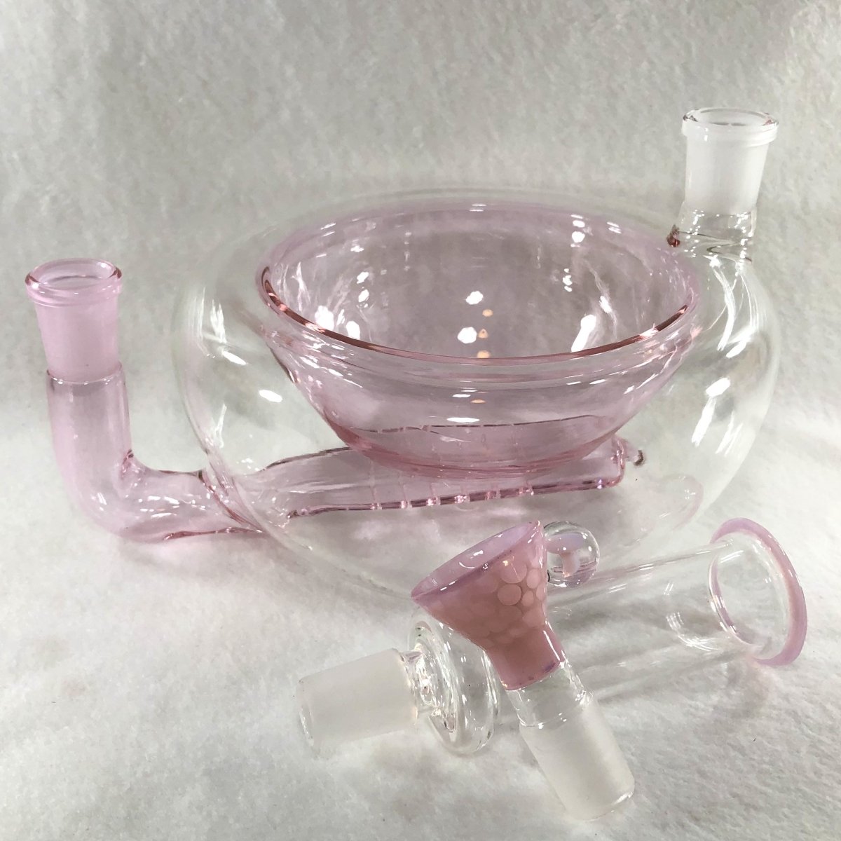 Breakfast Bowl Pipe with Pink Accents - SGS - The Breakfast Bowl