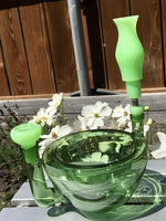 Cereal Bowl Pipe in Green w/ Silicone Accessory Set - SGS - Cereal Bowl Pipe