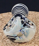 Double Bowl Spiral Wrapped in Black & White Hand Pipe - SGS - Oregon Glass