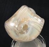 Double Bowl Spiral Wrapped in White & White Hand Pipe - SGS - Oregon Glass