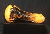Flaming Orange & Black Frit Hand Pipe - SGS - Oregon Glass