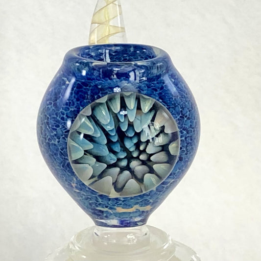 Midnight Sky 14mm slide Blue Flower Marble - SGS - SGS