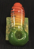 Rasta Spiral Hand Pipe - SGS - Oregon Glass
