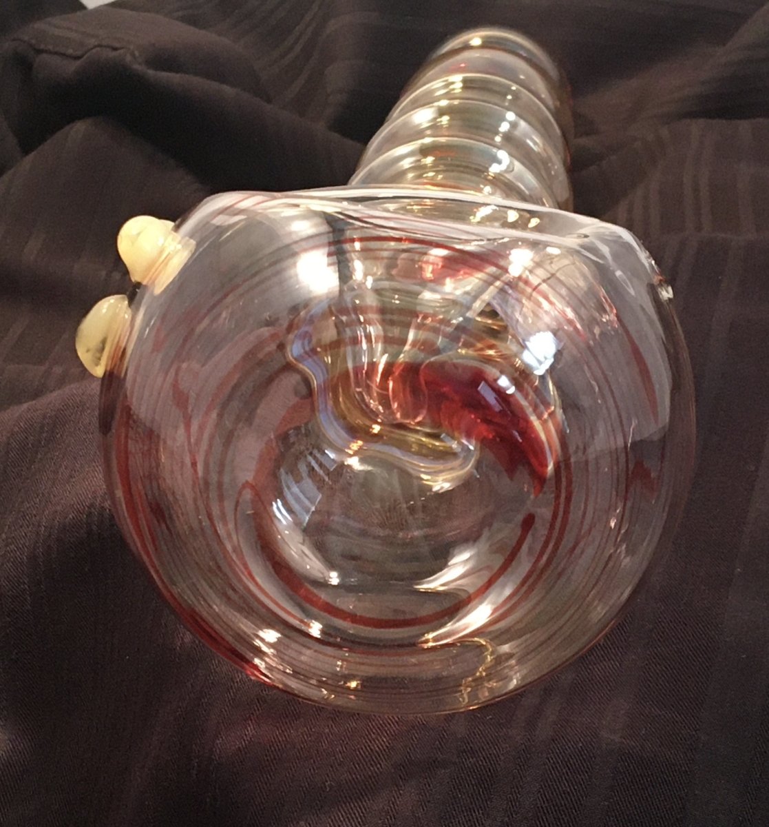 XXL Spoon Pipe - Clear with Red Stripes - SGS - SGS