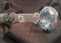 XXL Spoon Pipe - Clear with Teal Accents - SGS - Curated by Smoker's Gift Shop