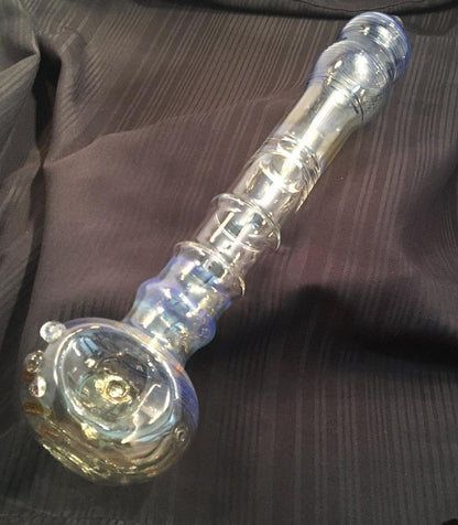 XXL Spoon Pipe - Fumed with Cobalt Stripes - SGS - SGS