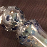 XXL Spoon Pipe - Fumed with Orange / Cobalt Spots and Opaque Marbles - SGS - SGS