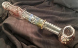 XXL Spoon Pipe - Lightly Fumed, Swirled striped in Red with Opaque Marbles - SGS - SGS