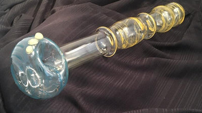 XXL Spoon Pipe - Yellow to Teal Spiral - SGS - Curated by Smoker's Gift Shop