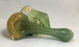 Yellow and Green Fritted Hand Pipe - SGS - Antonio Casale